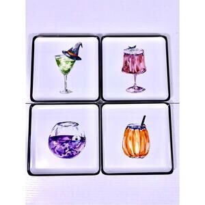 NWT Rachel Ashwell The Farmhouse Halloween Cocktail Appetizer Plates Set 4 B11